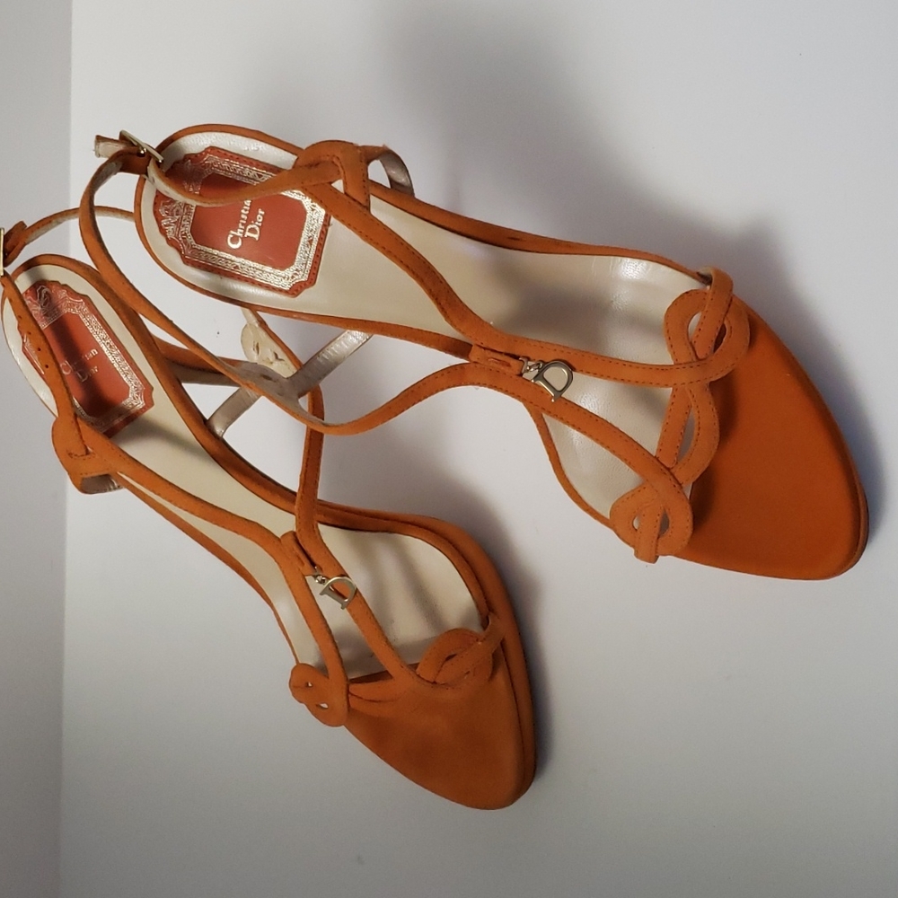 DIOR Orange Suede Heels